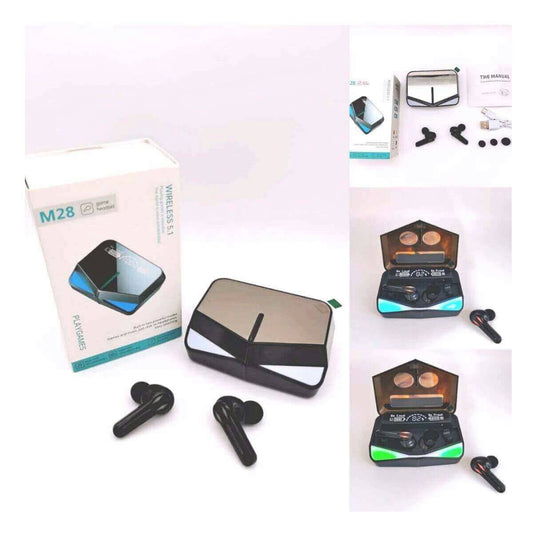 M28 TWS Gaming Earbuds – LED Display, Power Bank Case & Low Latency Sound